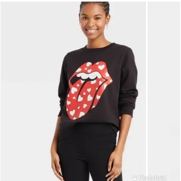 Rolling Stones Hearts Graphic Sweatshirt - Picture 1 of 16